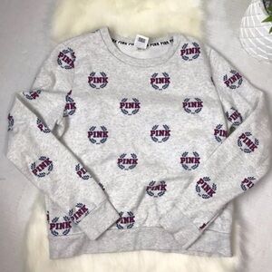 PINK Victoria's Secret Gray and Purple Logo Sweatshirt